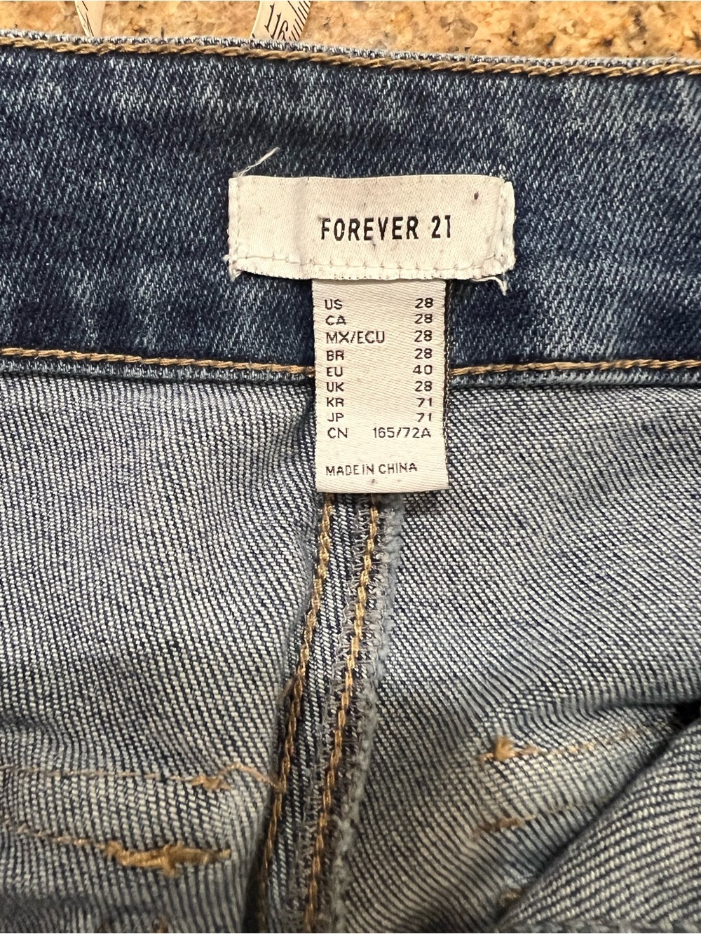 Forever 21 Womens 28 Cargo Flare Jeans High Rise Stretch Y2K Utility Blue Denim - Picture 3 of 10